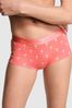 Victoria's Secret PINK Crazy For Coral Pink Palms Short Cotton Logo Knickers