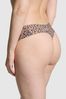 Victoria's Secret PINK Leopard Brown Thong No Show High Leg Knickers