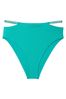 Victoria's Secret Capri Sea Blue High Waisted Shine Strap Swim Bikini Bottom