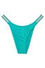 Victoria's Secret Capri Sea Blue Brazilian Shine Strap Swim Bikini Bottom