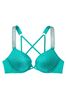 Victoria's Secret Capri Sea Blue Add 2 Cups Push Up Shine Strap Swim Bikini Top