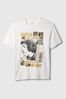 White Jimi Hendrix Cotton Graphic Short Sleeve T-Shirt