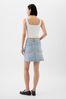 Blue Denim Cargo Mini Skirt