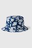 Blue Floral Organic Cotton Print Bucket Hat