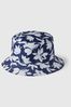 Blue Floral Organic Cotton Print Bucket Hat