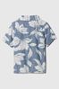 Blue Brannan Bear Short Sleeve Print Baby Oxford Shirt (12mths-5yrs)