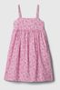 Pink Cotton Floral Square Neck Smock Dress (4-13yrs)