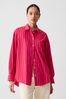 Pink Organic Cotton Oversized Long Sleeve Shirt