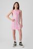 Pink Cotton Ribbed Tank Dress (4-13yrs)