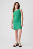 Green Cotton Ribbed Tank Dress (4-13yrs)