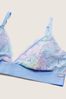 Victoria's Secret PINK Tie Dye Arctic Ice Blue Lace Unlined Triangle Bralette