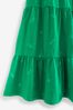 Green Smocked Midi Tiered Dress