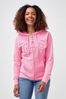 Pink Novelty Logo Full Zip Hooded Sweatshirt