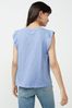 Blue Sleeveless Ruffle T-Shirt