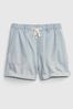 Blue Stripe Denim Pull-On Shorts