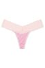 Victoria's Secret Purest Pink Logo Lace Waist Thong Knickers
