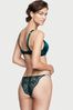 Victoria's Secret Black Ivy Green Smooth Cheeky Shine Strap Knickers