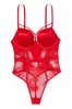 Victoria's Secret Lipstick Red Fishnet Bombshell Bodysuit