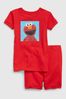 Red Sesame Street Organic Cotton Elmo Print Pyjamas Short Set