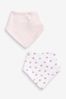 White & Pink 2-Pack Bandanna Baby Bibs