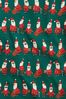 Green Christmas Santa Print Long Sleeve Pyjama Set