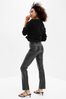 Black High Waisted Slim Faux-Leather Trousers