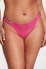 Victoria's Secret Forever Pink Lace Thong Double Shine Strap Knickers