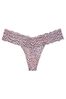 Victoria's Secret Purest Pink Animal Printed Thong Lace Knickers
