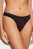 Victoria's Secret Black Hearts Printed Thong Knickers