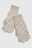 Cream Cable-Knit Gloves