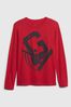 Red Graphic Long Sleeve T-Shirt