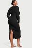 Victoria's Secret Black Ribbed Modal Long Slip Dress