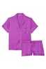 Victoria's Secret Gum Drop Purple Satin Short Pyjamas1