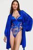 Victoria's Secret Blue Oar Satin Lace Robe