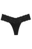 Victoria's Secret Black Posey Lace Waist Thong Knickers