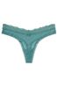 Victoria's Secret French Sage Green Lace Logo Thong Knickers