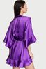 Victoria's Secret Violetta Purple Satin Flounce Satin Robe