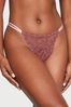 Victoria's Secret Vintage Rose Pink Paisley Lace Thong Knickers