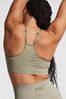 Victoria's Secret PINK Dusted Olive Green Marl Non Wired Lightly Lined Seamless  Sports Bra