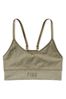 Victoria's Secret PINK Dusted Olive Green Marl Non Wired Lightly Lined Seamless  Sports Bra