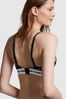 Victoria's Secret PINK Pure Black Multi Logo Non Wired Lightly Lined Smooth T-Shirt Bra