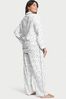 Victoria's Secret White Logo Flannel Long Pyjamas