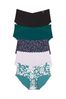Victoria's Secret Black/Green/Purple Hipster No Show Knickers 5 Pack
