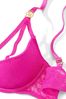 Victoria's Secret Fuchsia Frenzy Pink Lace Icon Open Cup Demi Bra