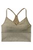 Victoria's Secret PINK Dusted Olive Marl Green Cropped Sports Bra