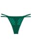 Victoria's Secret PINK Garnet Green Flocked Mesh Thong