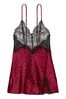 Victoria's Secret Red Leopard Satin Lace Slip Dress