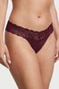 Victoria's Secret Kir Red Posey Lace Waist Thong Knickers
