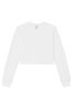 Victoria's Secret PINK Optic White Cotton Slub Cropped Boxy Long Sleeve T-Shirt