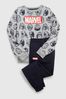 Grey Marvel Long Sleeve Pyjama Set (6-13yrs)